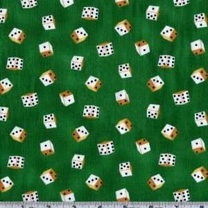  45 Wide Roll the Dice Green Fabric By The Yard Arts 