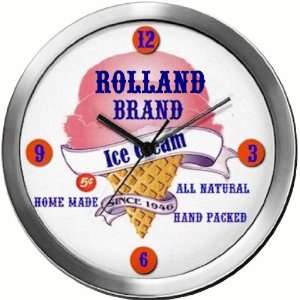  ROLLAND 14 Inch Ice Cream Metal Clock Quartz Movement 