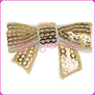 Glitter Bow Sequins Sewing Applique DIY Craft Hat Deco  