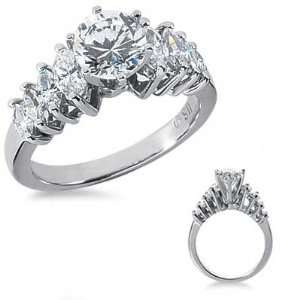  2.25 Ct. Diamond Engagement Ring with Marquise Cut Side 