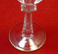Vintage Cut Crystal Champagne Flutes Gold Trim  