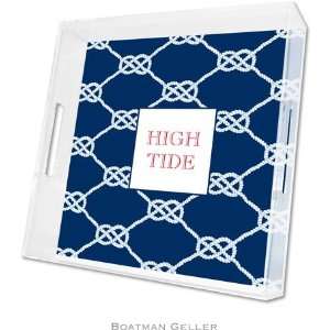 Boatman Geller Lucite Trays   Nautical Knot Navy (Square   Panel 