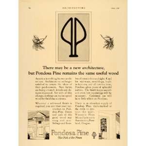  1929 Ad Pondosa Western Pine Wood Architecture Home 