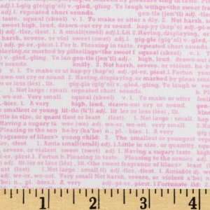  44 Wide In The Nest Dictionary Pink/White Fabric By The 