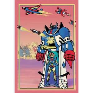  Warrior Robot 12x18 Giclee on canvas