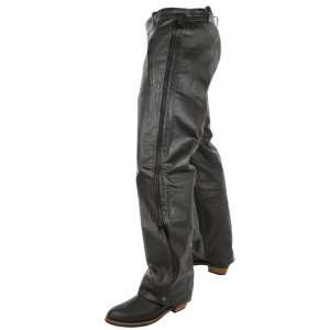 Xelement Mens Motorcycle Leather Over Pants w/ Side Zipper & Snaps 