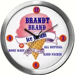  BRANDT 14 Inch Ice Cream Metal Clock Quartz Movement 