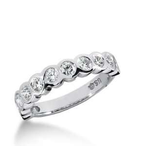 14K Gold Diamond Anniversary Wedding Ring 11 Round Brilliant Diamond 0 