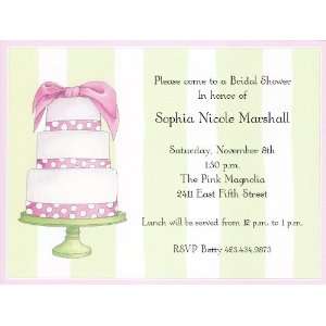  Pink Polka Dot Cake Bridal Shower Invitations By M 