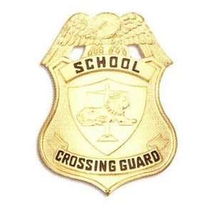 HWC SCHOOL CROSSING GUARD Gold Heavy Duty Breast Badge Shield 3 x 2 1 