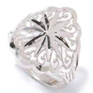    10K White or Yellow Gold Diamond Cut Filigree Ring Jewelry