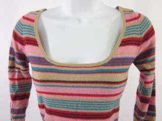 PLENTY Multi Color Striped Knit Long Sleeve Shirt Top S  