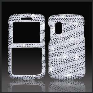  Silver & Black Zebra Cristalina crystal bling case cover 