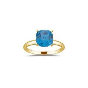  4.01 Cts Swiss Blue Topaz Solitaire Ring in 14K Yellow 