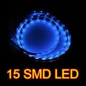  Blue 30cm 15 SMD LED Flexible Strip Car Van Light Lamp 