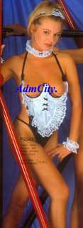 Admcity open bust thong teddy french maid costume  