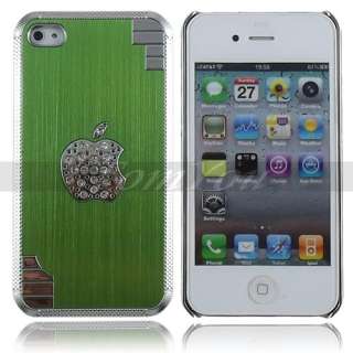 Green Bling Diamond Luxury Metal Aluminum Chrome Case Cover For iPhone 