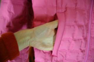 KENNETH COLE REACTION Hot Pink Light Down Quilted Jacket S MINT  
