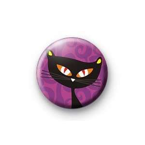  HALLOWEEN BLACK CAT Purple 1.25 Magnet 