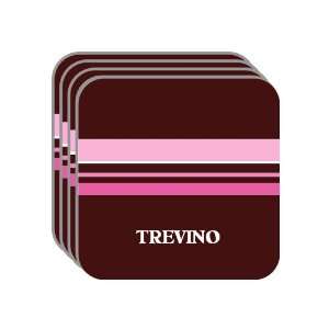 Personal Name Gift   TREVINO Set of 4 Mini Mousepad Coasters (pink 