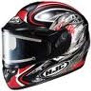 NEW HJC SNOW CL 16 HELLION HELMET WITH ELECTRIC LENS, BLACK/RED/SILVER 
