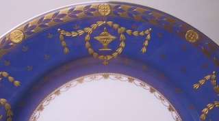 Minton Elegant Gold And Cobalt Blue Dinner Plate 1920s  