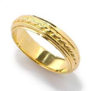  Sterling Silver / 14K Vermeil Twisted Rope Stackable Ring 