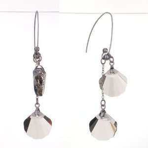 Mothers Day Jewelry Double Gray Swarovski Crystal Fan Dangle Gift 