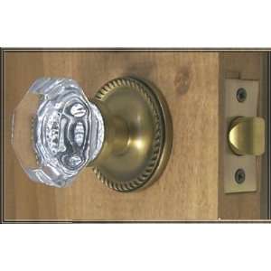 High End 24% Lead Crystal Old Town Passage Door Knob Set with Antique 