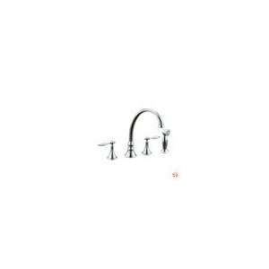   377 4P CP Kitchen Sink Faucet w/ Sidespray, Whit