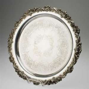  Round Tray by Wilcox & Evertson, Silverplate Grape, Leaf 