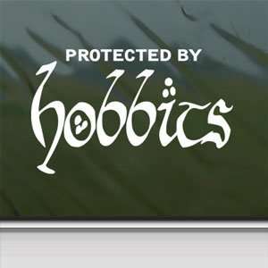  Protected By Hobbits White Sticker Lord Of The Rings White 