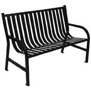 Witt Industries Slatted metal, backless bench with straight arms 
