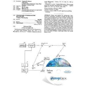   Patent CD for STROBOSCOPIC INTERFEROMETRIC HOLOGRAPHY 