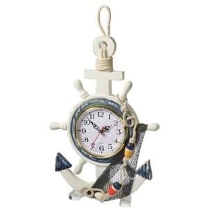  Wooden Anchor & Ship Wheel Clock