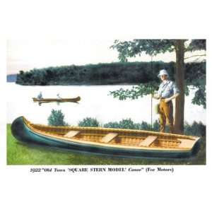  Square Stern Model Canoe 24X36 Giclee Paper