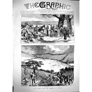   1879 Zulu War Ekowe Banks River Tugela Soldiers Hills
