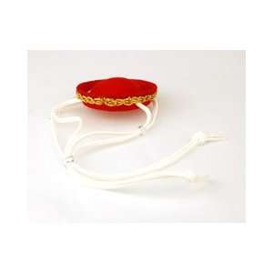  Sailor Dog Hat with Gold Braiding (Red, XSmall) Pet 