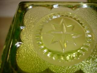 vintage Green glass Covered dish  