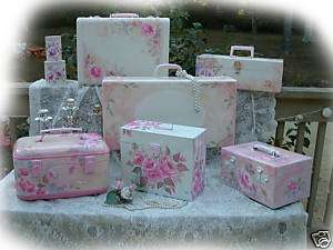 Vintage Suitcase Chic Shabby HP Roses Hydrangeas Lesson  
