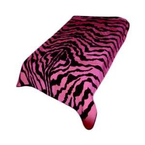  Acrylic Mink 275 Zebra Skin Blanket   Pink/Black 