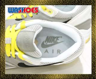 2011 Nike Wmns Air Max 1 Medium Grey Black White Sonic Yellow US 5.5 