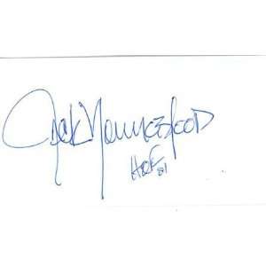  Jack Youngblood Signed Index Card Great For Framing 