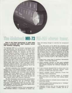 Mcintosh Original MR73 FM Tuner Brochure