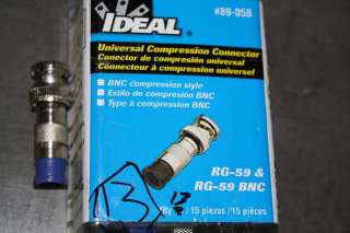 IDEAL 89 058 RG 59 UNIVERSAL BNC COMPRESSION CONNECTOR NIB  