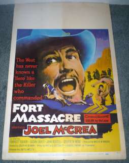 FORT MASSACRE orig movie poster JOEL MCCREA/KANAB, UTAH  