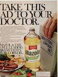 1976 MAZOLA PURE CORN OIL TAKE THIS AD DOCTOR PRINT AD  