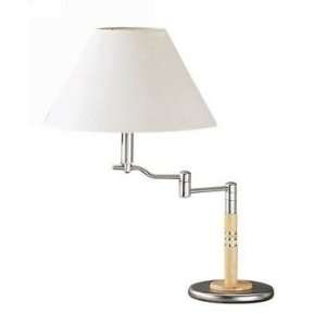  Cal Lighting LA 806 Swing Arm Table Lamp In Brushed Steel 