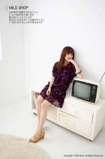   Japanese Korean Fashion Style impressionism Chiffon Dress One piece