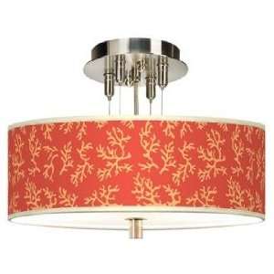  Tangerine Coral Giclee 14 Wide Ceiling Light